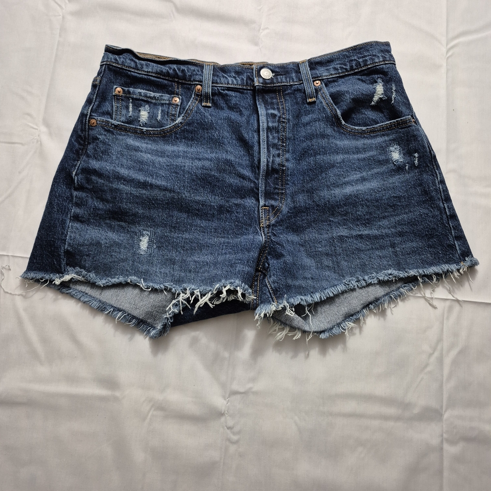 Levi's Blue‎ Distressed Jean Shorts